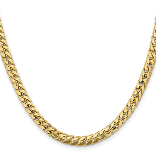 10k Yellow Gold 5.5mm Solid Miami Cuban Chain Necklace