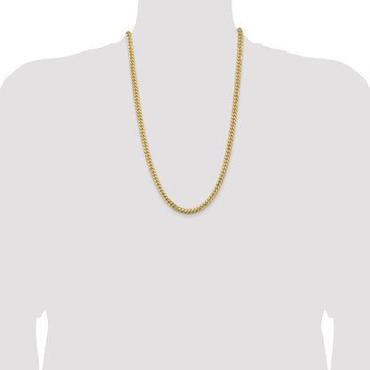 10k Yellow Gold 5.5mm Solid Miami Cuban Chain Necklace