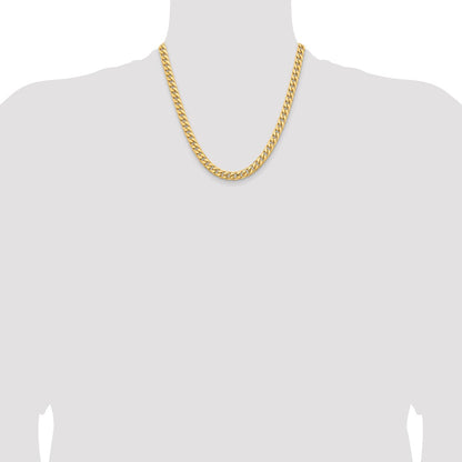10k Yellow Gold 6.25mm Solid Miami Cuban Chain Necklace