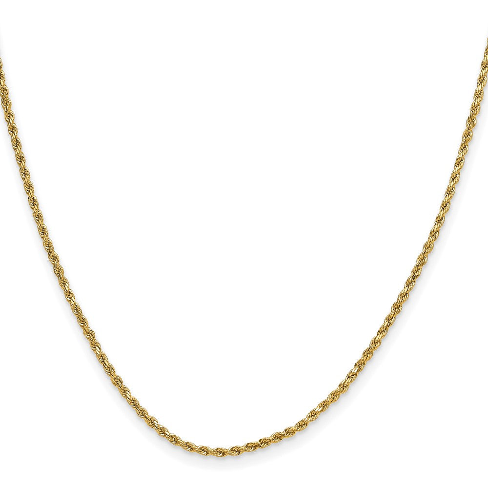 10k Yellow Gold 2mm Semi-solid Diamond-Cut Rope Chain Necklace
