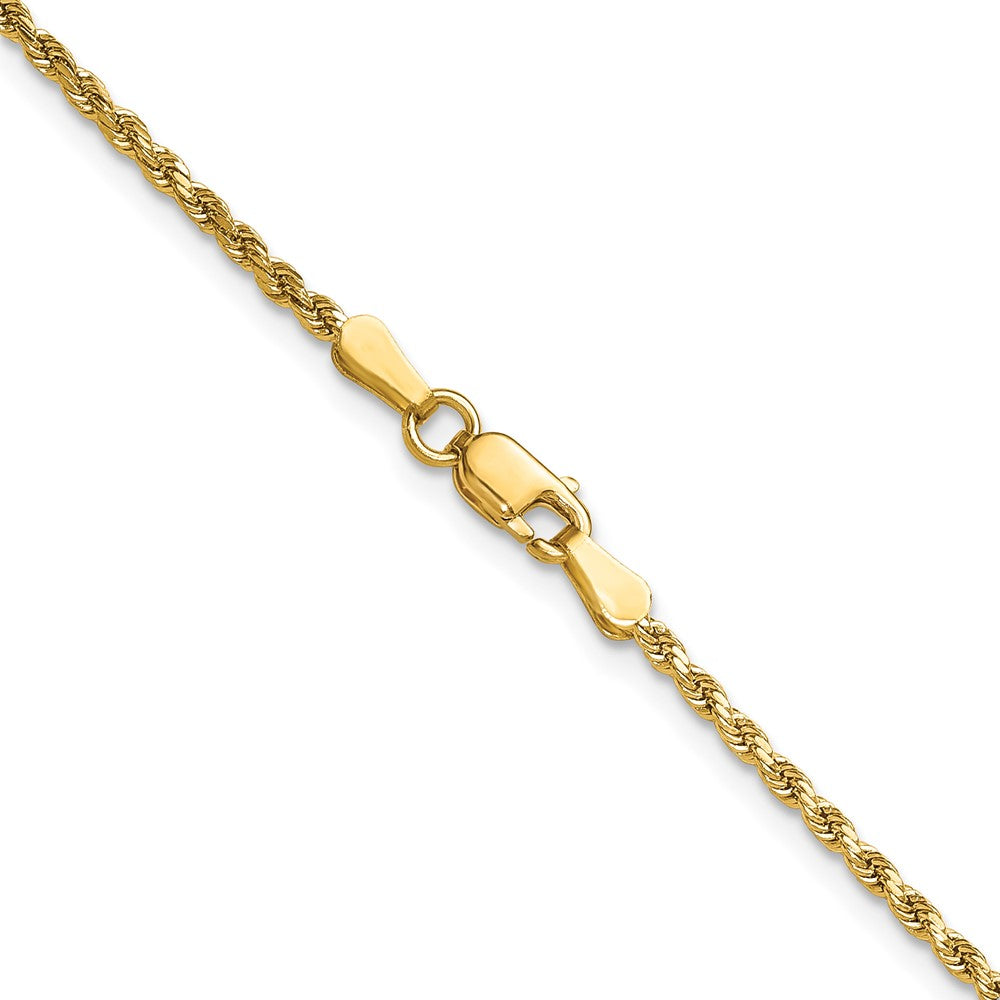 10k Yellow Gold 2mm Semi-solid Diamond-Cut Rope Chain Necklace