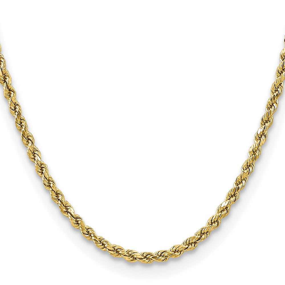 10k Yellow Gold 3.5mm Semi-solid Diamond-Cut Rope Chain Necklace