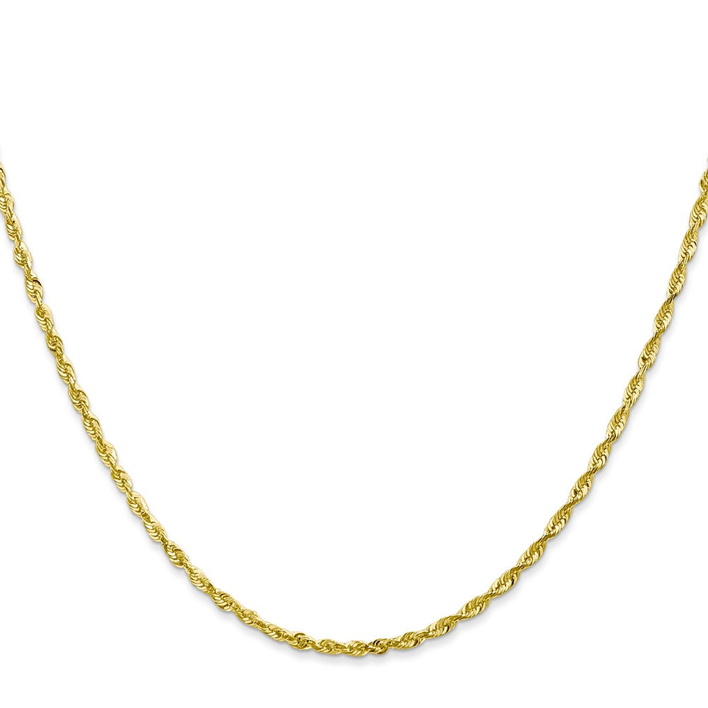 10k Yellow Gold 2.0mm Extra-Light Diamond-Cut Rope Chain Necklace