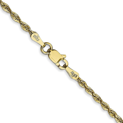 10k Yellow Gold 2.0mm Extra-Light Diamond-Cut Rope Chain Necklace