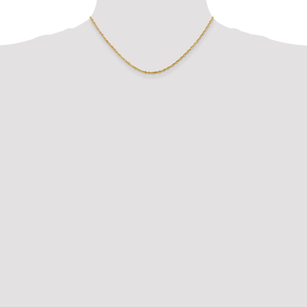 10k Yellow Gold 2.0mm Extra-Light Diamond-Cut Rope Chain Necklace