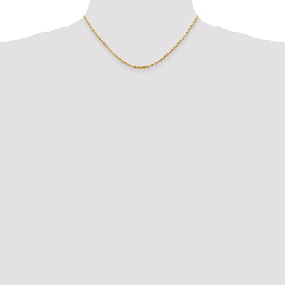 10k Yellow Gold 2.0mm Extra-Light Diamond-Cut Rope Chain Necklace