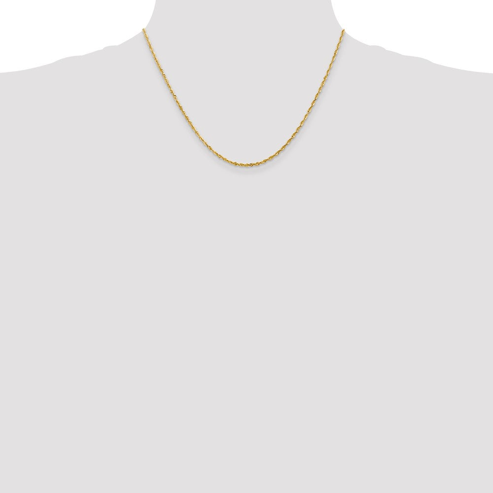 10k Yellow Gold 2.0mm Extra-Light Diamond-Cut Rope Chain Necklace