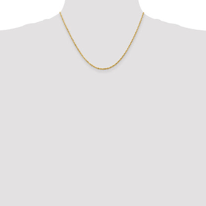 10k Yellow Gold 2.0mm Extra-Light Diamond-Cut Rope Chain Necklace