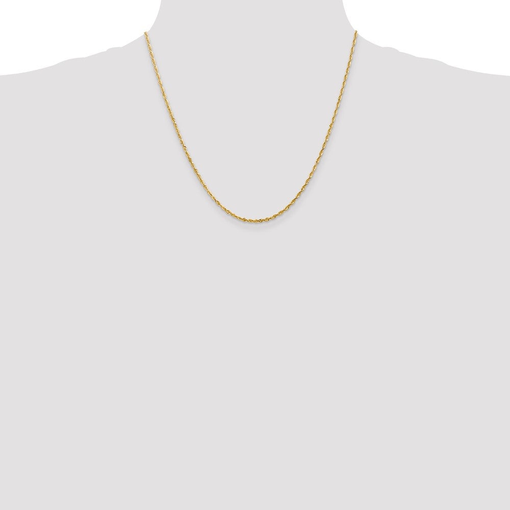 10k Yellow Gold 2.0mm Extra-Light Diamond-Cut Rope Chain Necklace