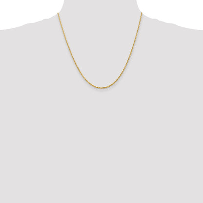 10k Yellow Gold 2.0mm Extra-Light Diamond-Cut Rope Chain Necklace