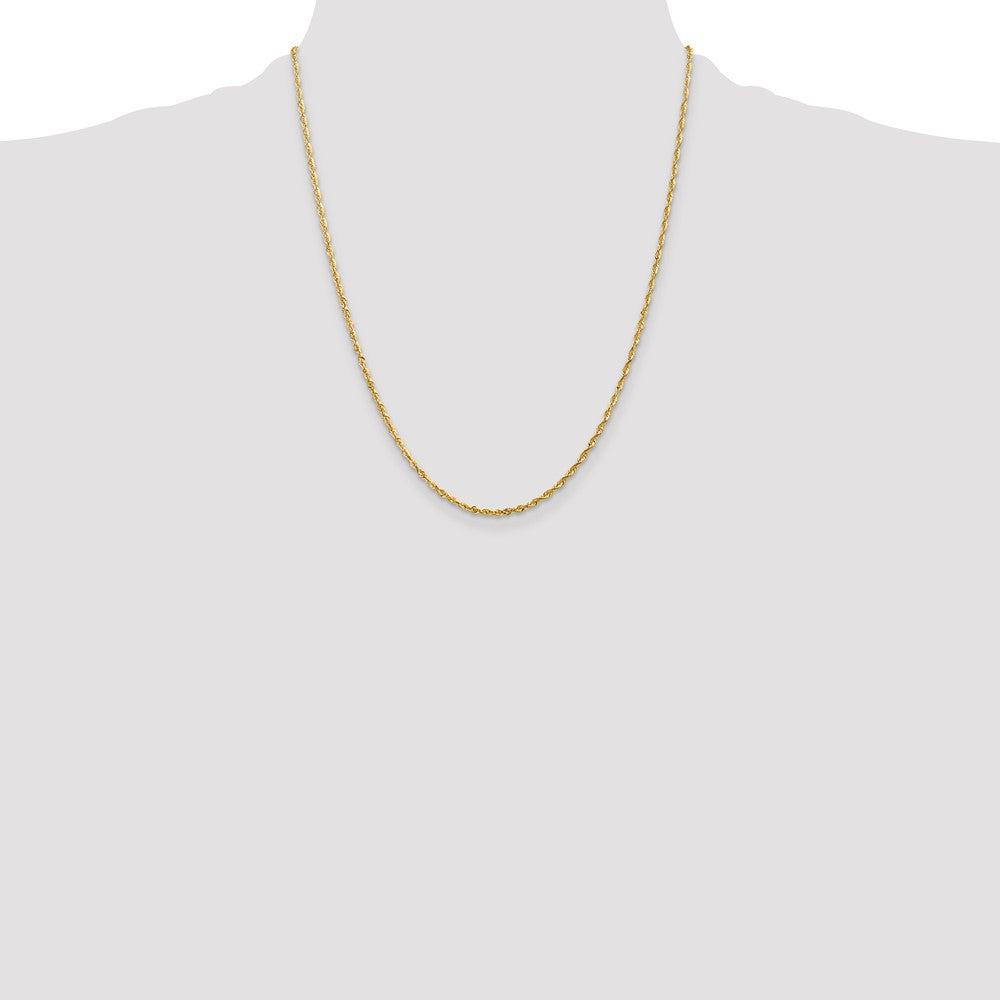 10k Yellow Gold 2.0mm Extra-Light Diamond-Cut Rope Chain Necklace