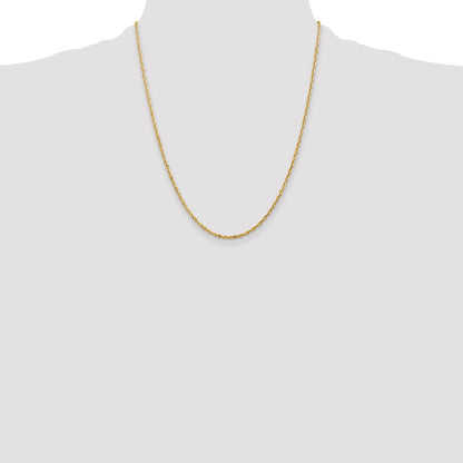 10k Yellow Gold 2.0mm Extra-Light Diamond-Cut Rope Chain Necklace