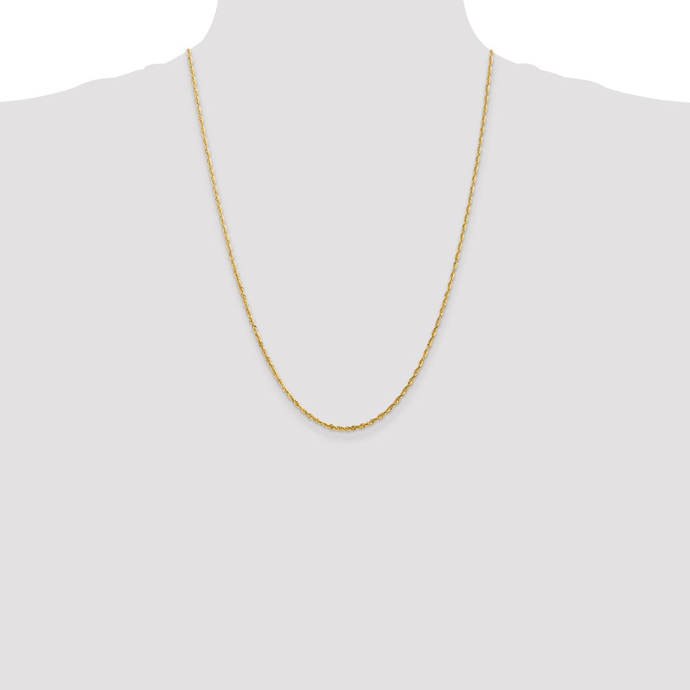 10k Yellow Gold 2.0mm Extra-Light Diamond-Cut Rope Chain Necklace