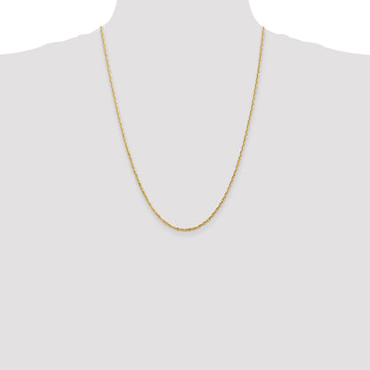 10k Yellow Gold 2.0mm Extra-Light Diamond-Cut Rope Chain Necklace