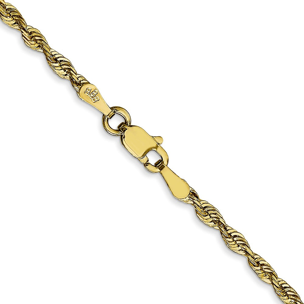 10k Yellow Gold 2.50mm Extra-Light Diamond-Cut Rope Chain Necklace