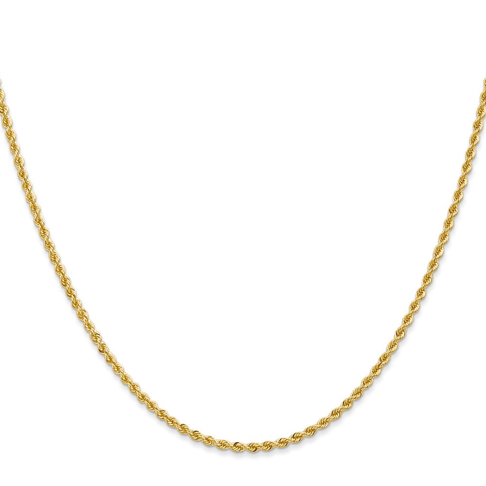 10k Yellow Gold 2mm Regular Rope Chain Necklace
