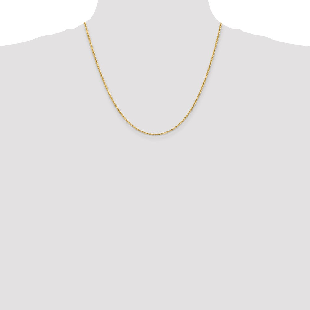 10k Yellow Gold 2mm Regular Rope Chain Necklace
