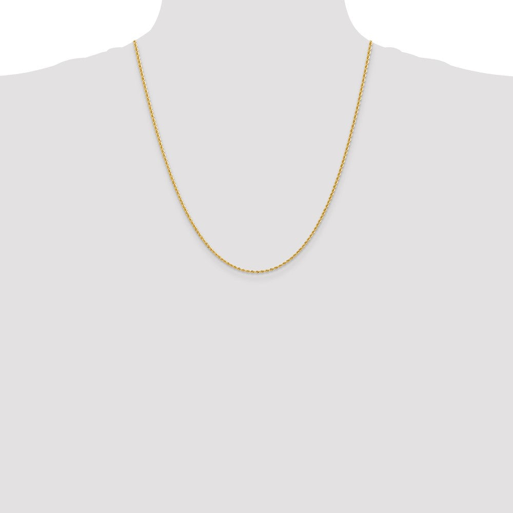 10k Yellow Gold 2mm Regular Rope Chain Necklace