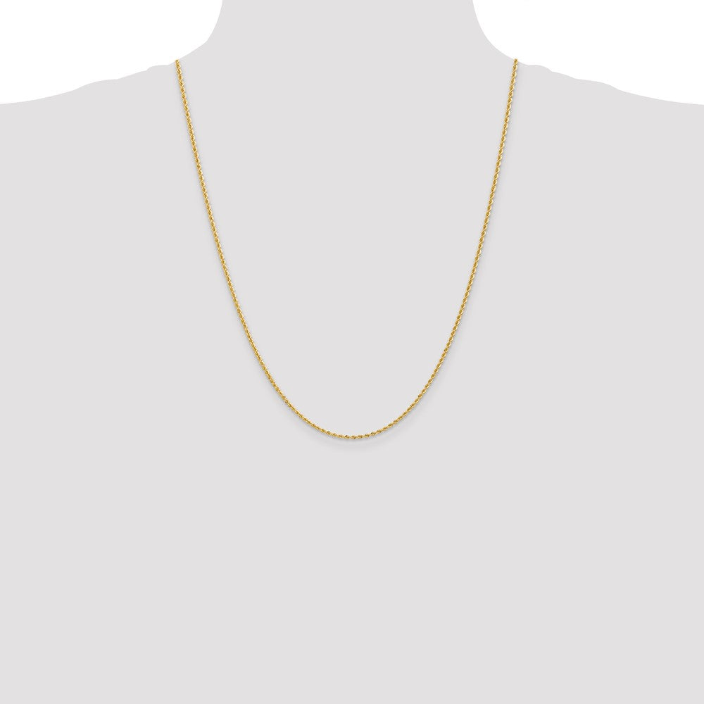 10k Yellow Gold 2mm Regular Rope Chain Necklace