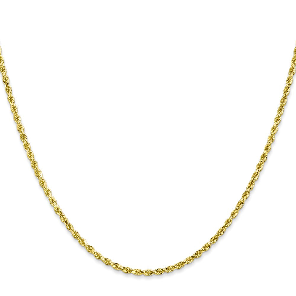 10k Yellow Gold 2mm Diamond-cut Rope Chain Necklace