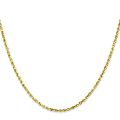 10k Yellow Gold 2mm Diamond-cut Rope Chain Necklace