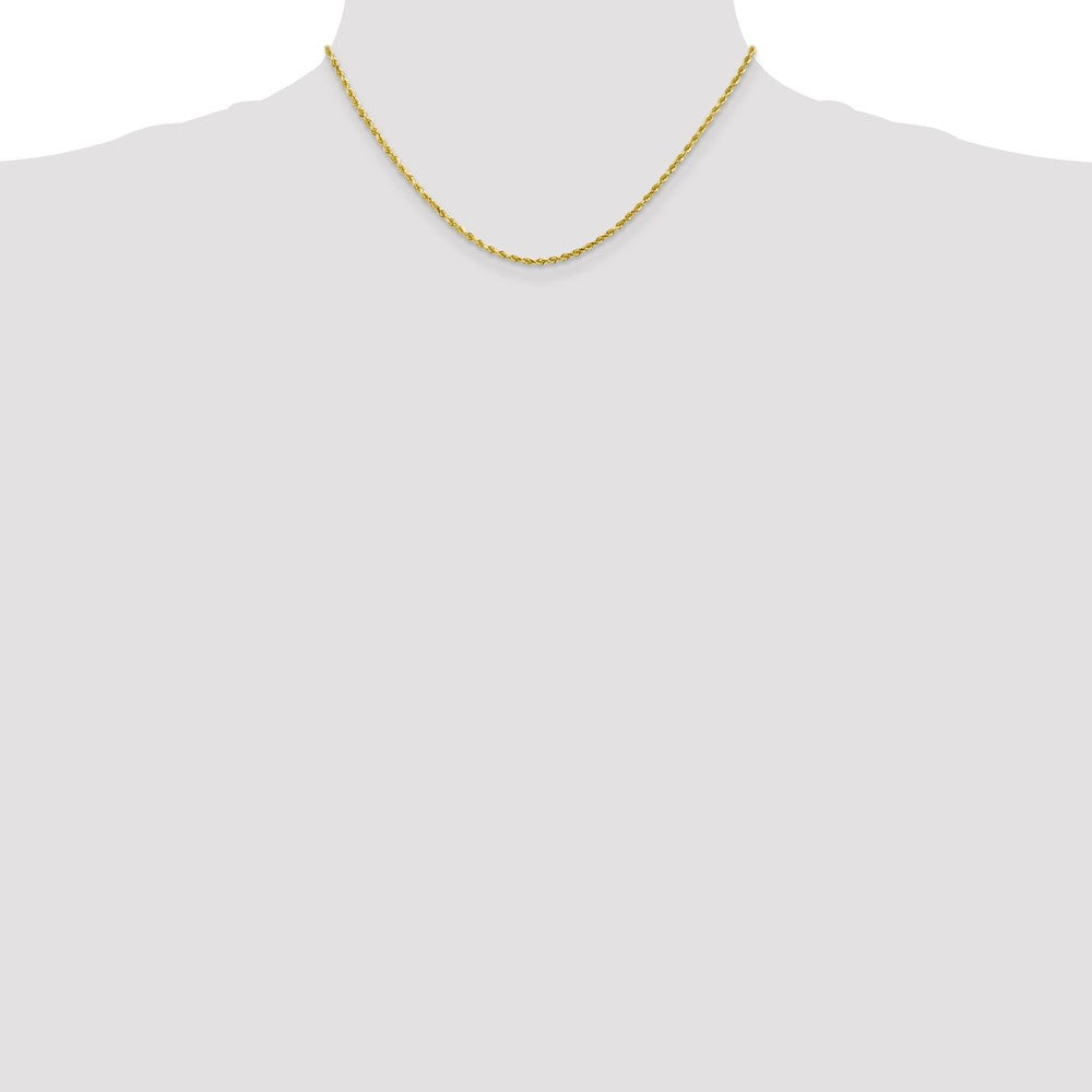 10k Yellow Gold 2mm Diamond-cut Rope Chain Necklace