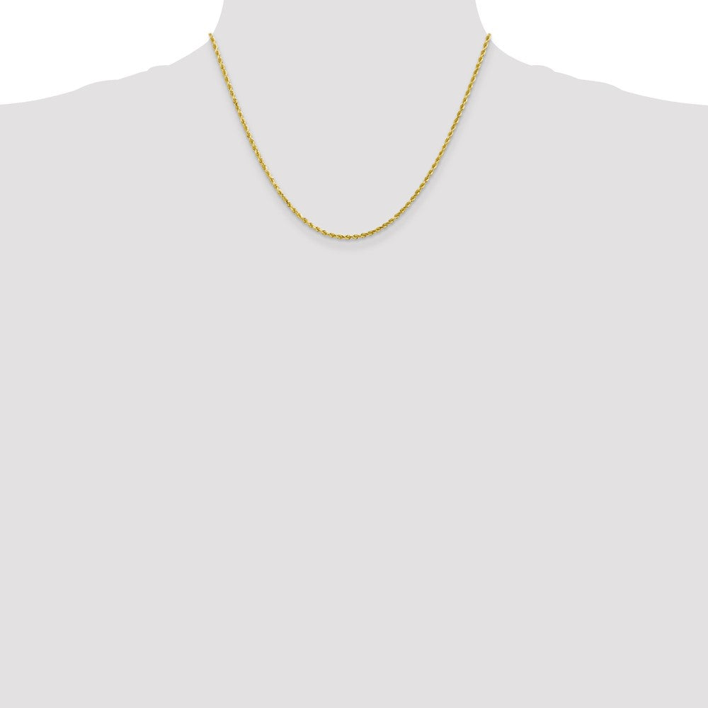 10k Yellow Gold 2mm Diamond-cut Rope Chain Necklace