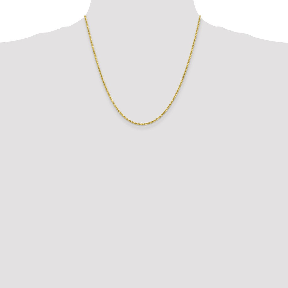 10k Yellow Gold 2mm Diamond-cut Rope Chain Necklace