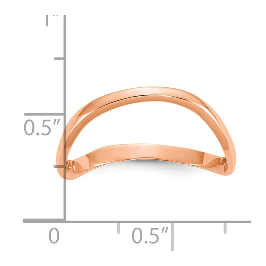 10K Rose Gold Wave Fashion Thumb Ring Size 9