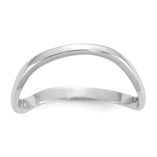 10K White Gold Polished Wave Fashion Thumb Ring Size 9
