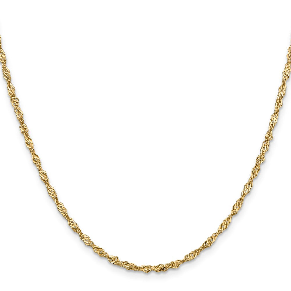 10k Yellow Gold 2mm Singapore Chain Necklace