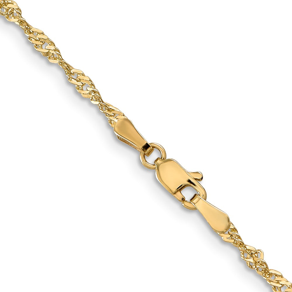 10k Yellow Gold 2mm Singapore Chain Necklace