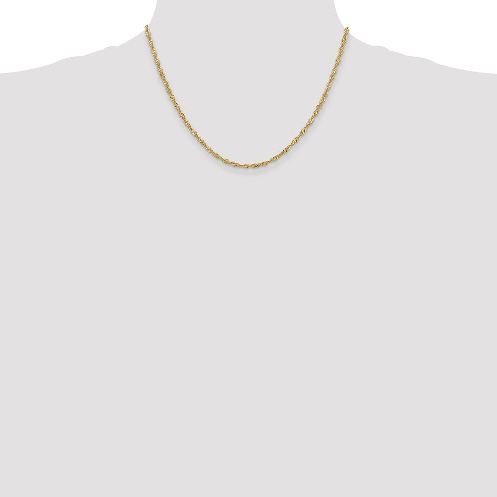 10k Yellow Gold 2mm Singapore Chain Necklace