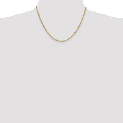 10k Yellow Gold 2mm Singapore Chain Necklace