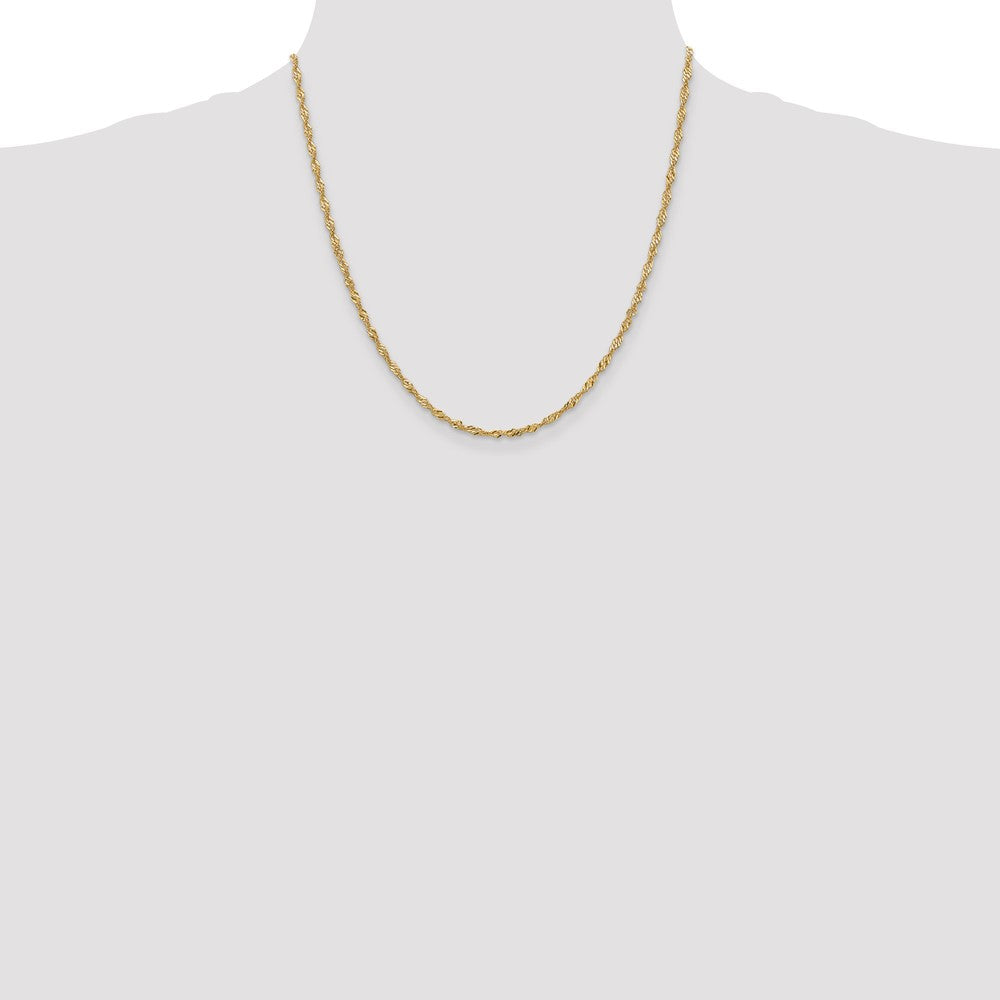 10k Yellow Gold 2mm Singapore Chain Necklace