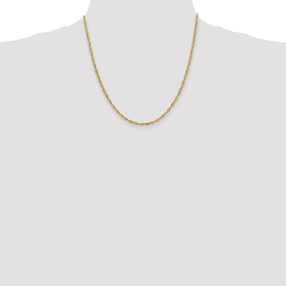 10k Yellow Gold 2mm Singapore Chain Necklace