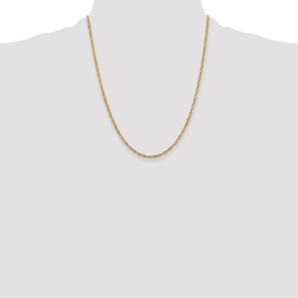 10k Yellow Gold 2mm Singapore Chain Necklace
