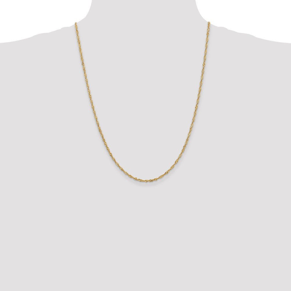10k Yellow Gold 2mm Singapore Chain Necklace