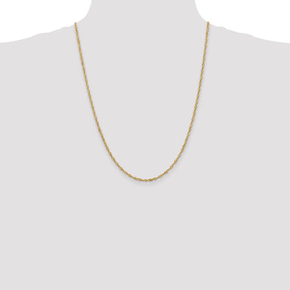 10k Yellow Gold 2mm Singapore Chain Necklace