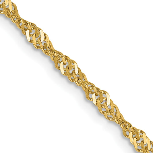 10k Yellow Gold 2mm Singapore Chain Necklace