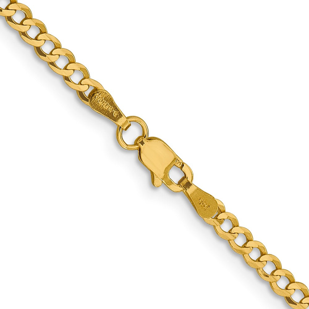 10k Yellow Gold 3.1mm Lightweight Flat Cuban Chain Necklace
