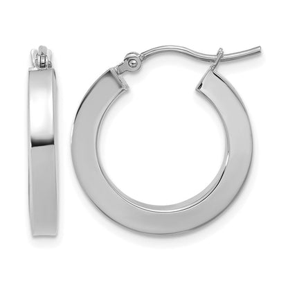 10k Gold 3mm Polished Square Hoop Earrings L-20 mm, W-20 mm