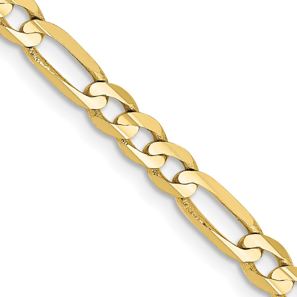 10k Yellow Gold 4mm Concave Open Figaro Chain Necklace 16"