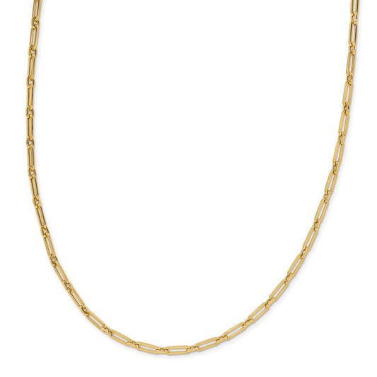 10k Yellow Gold Polished Flat Oval Link Necklace