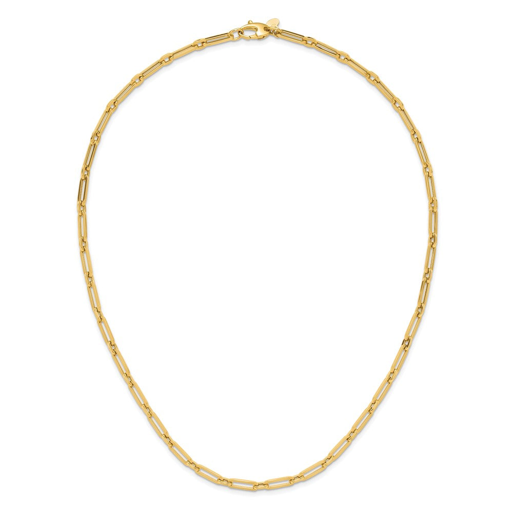 10k Yellow Gold Polished Flat Oval Link Necklace