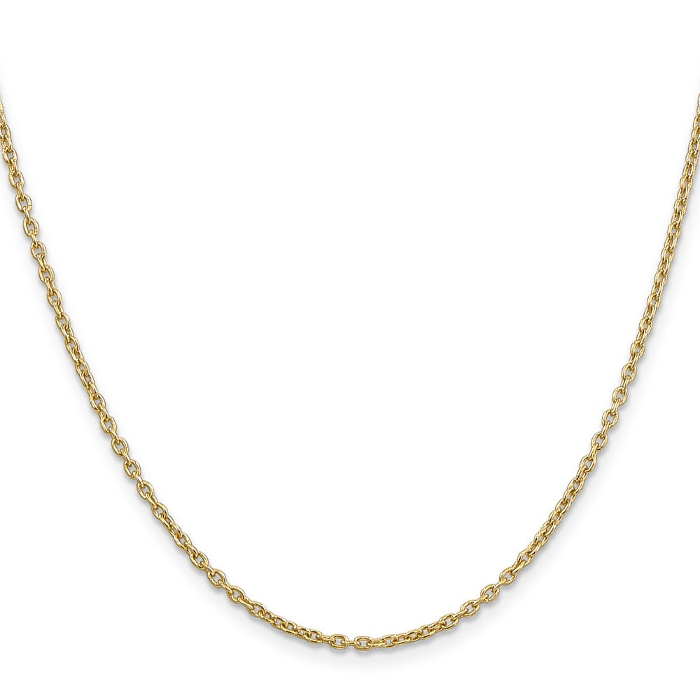 10k Yellow Gold 2mm Round Open Link Cable Chain Necklace