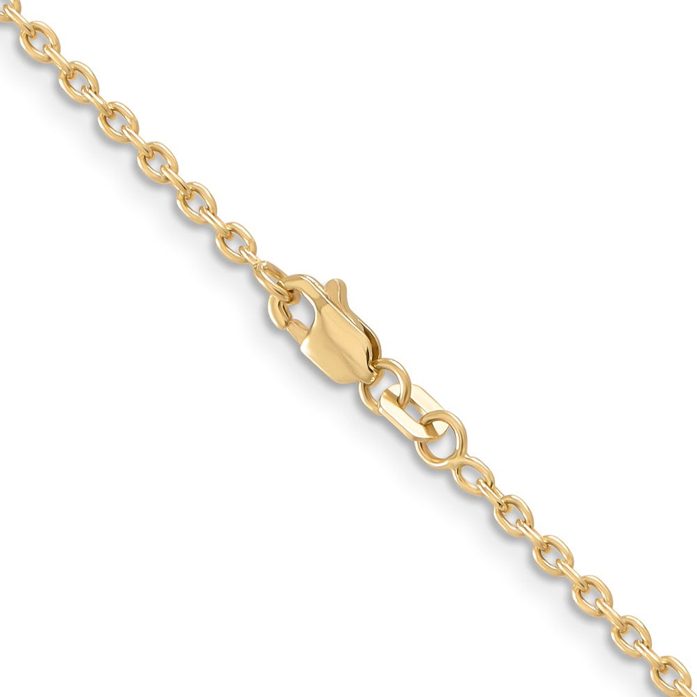 10k Yellow Gold 2mm Round Open Link Cable Chain Necklace