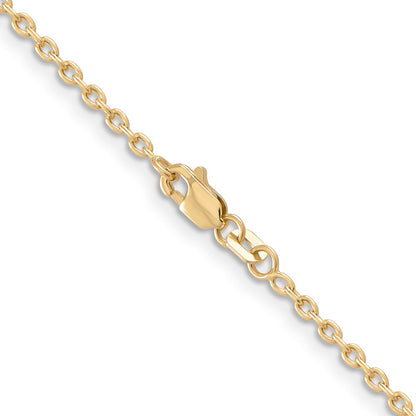 10k Yellow Gold 2mm Round Open Link Cable Chain Necklace