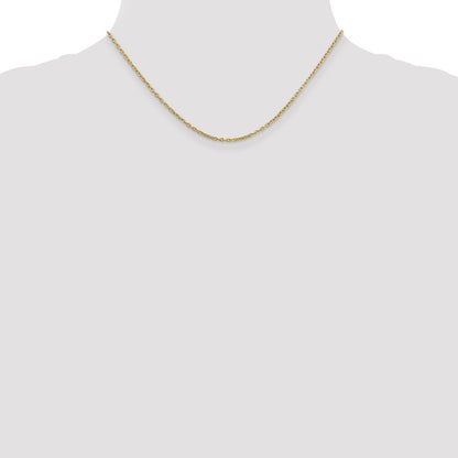 10k Yellow Gold 2mm Round Open Link Cable Chain Necklace