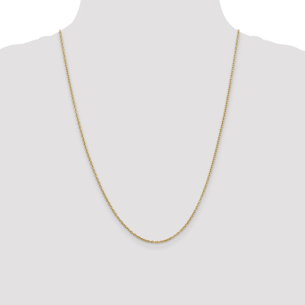 10k Yellow Gold 2mm Round Open Link Cable Chain Necklace